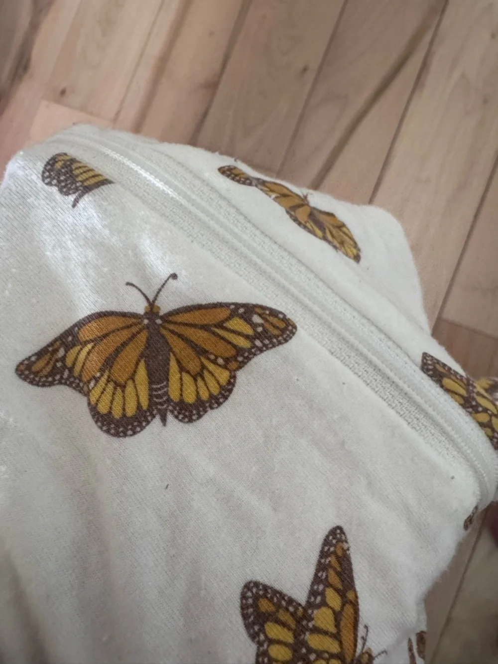 Kyte BABY White Footed One-Piece with Yellow Butterfly Print‎